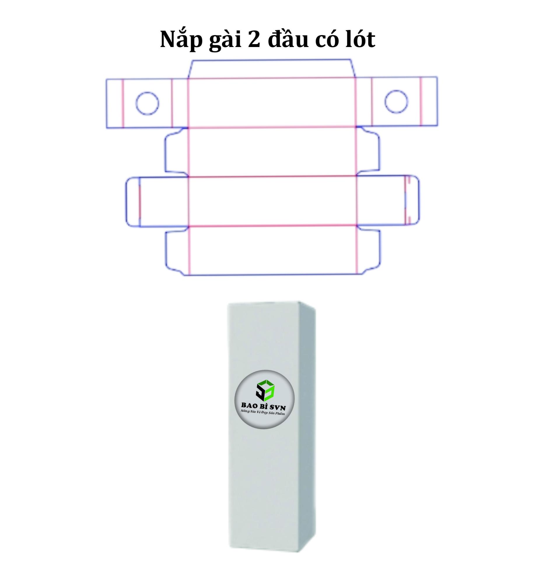 Hộp giấy nắp gài 2 đầu có lót - Bao Bì SVN